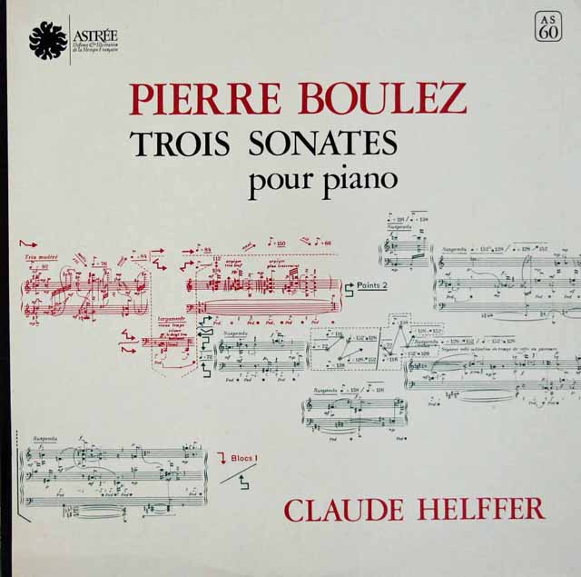 エルファーのブーレーズ/ピアノソナタ集　★長岡鉄男の外盤A級セレクション第2巻114掲載盤　仏ASTREE   3693　LP レコード