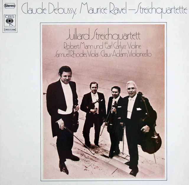 ジュリアード四重奏団のドビュッシー&ラヴェル/弦楽四重奏曲集　独CBS　3314　LP レコード
