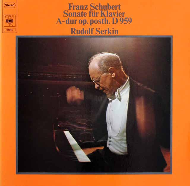 ゼルキンのシューベルト/ピアノソナタ第20番　独CBS　3693　LP レコード