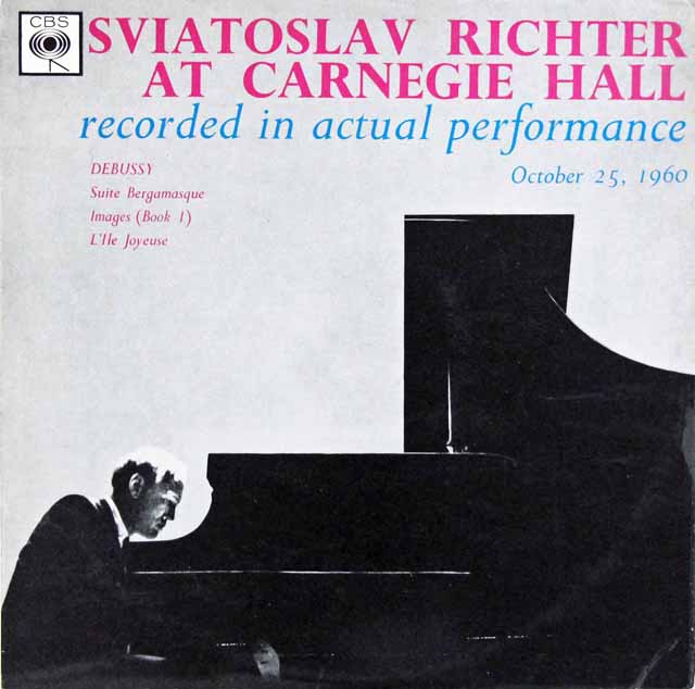 リヒテルのカーネギーホール・リサイタル、ドビュッシー　英CBS　3315　LP レコード