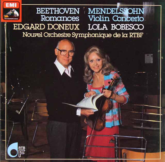 ボベスコとドヌーのメンデルスゾーン、ベートーヴェン/ヴァイオリン協奏曲集　ベルギーEMI（HMV）　3315　LP レコード