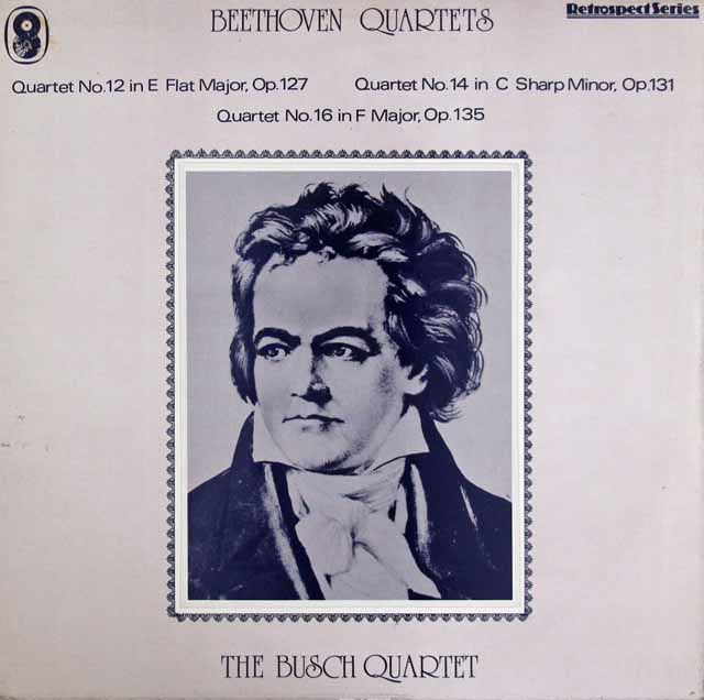 ブッシュ四重奏団のベートーヴェン/弦楽四重奏曲第12、14、16番　英EMI　3316　LP レコード