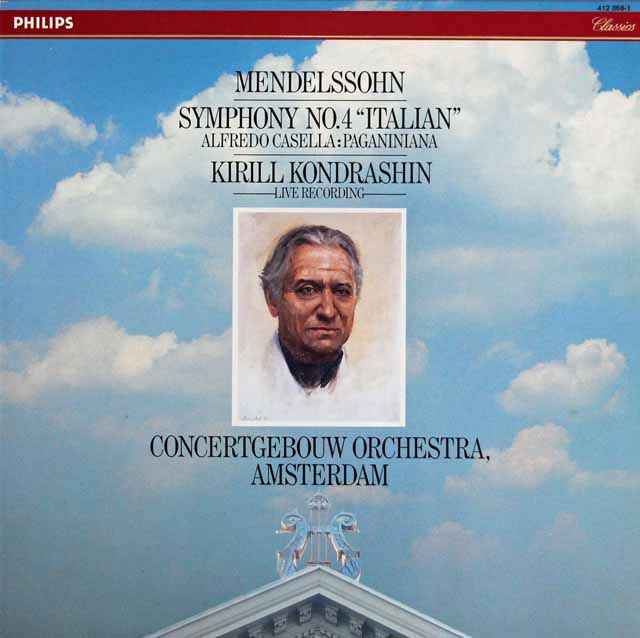 コンドラシンのメンデルスゾーン/「イタリア」ほか　蘭PHILIPS　3692　LP レコード