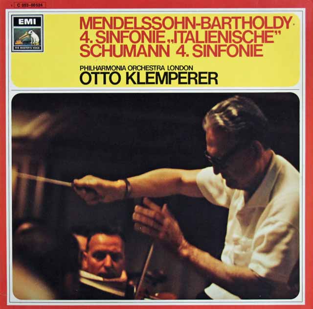 クレンペラーのメンデルスゾーン/交響曲第4番「イタリア」ほか　独EMI　3692　LP レコード