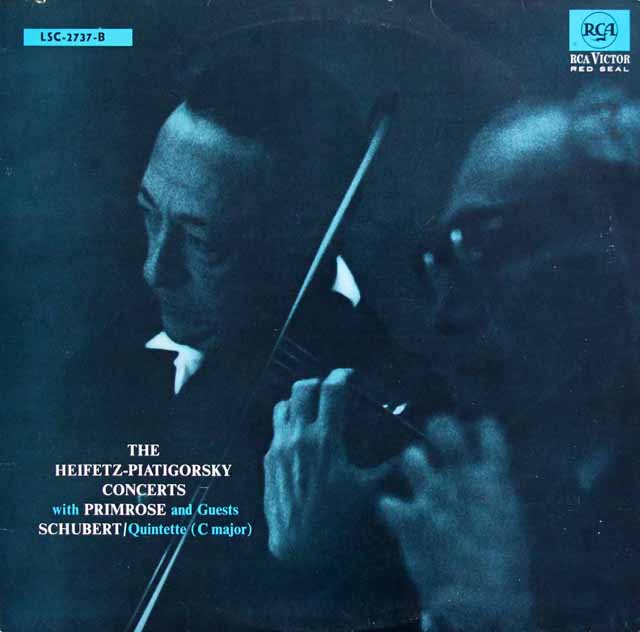 ハイフェッツ、ピアティゴルスキーらのシューベルト/弦楽五重奏曲　独RCA　3692　LP レコード