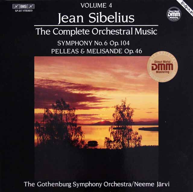 ヤルヴィのシベリウス/交響曲第6番ほか　独BIS　3318　LP レコード