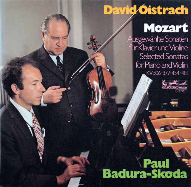 オイストラフ、バドゥラ＝スコダのモーツァルト/ヴァイオリンソナタ集　独eurodisc　3691　LP レコード