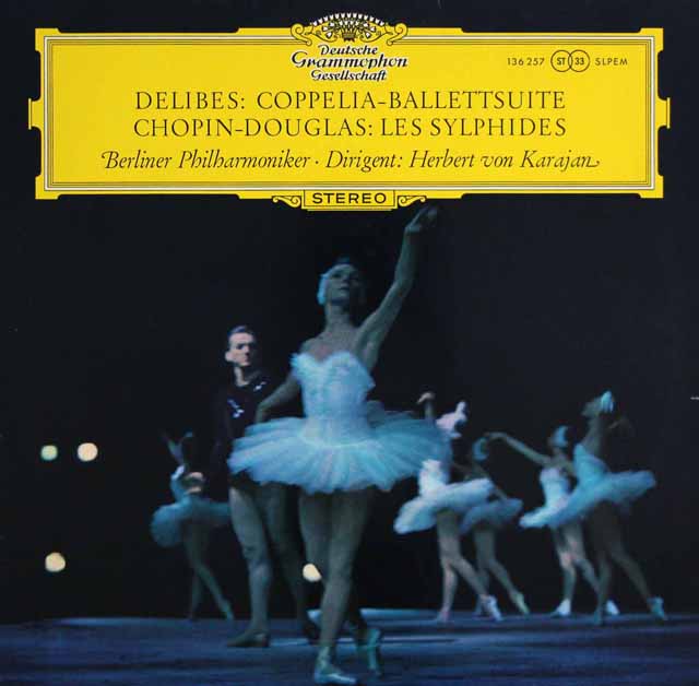 【独最初期盤】カラヤンのドリーブ/バレエ「コッペリア」ほか　独DGG　3320　LP レコード