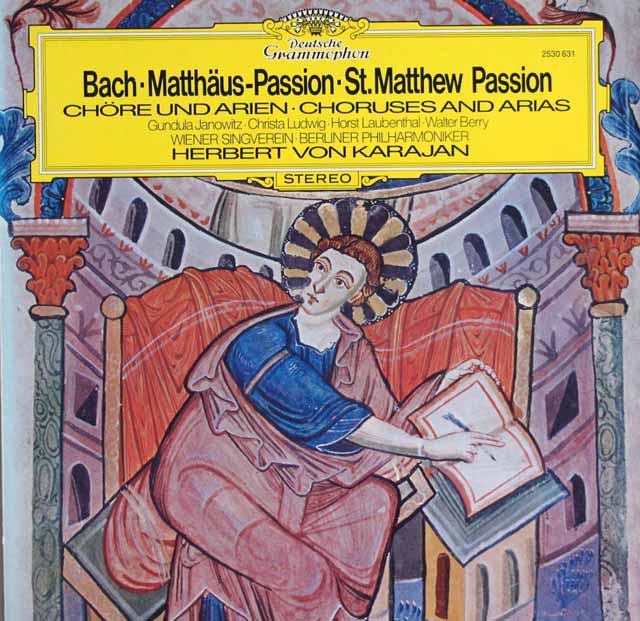 カラヤンのバッハ/「マタイ受難曲」抜粋　独DGG　3320　LP レコード