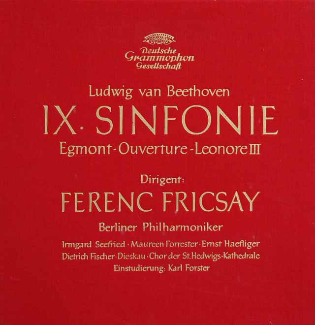 【モノラル】　フリッチャイのベートーヴェン/交響曲第9番「合唱付き」ほか　独DGG　3691　LP レコード