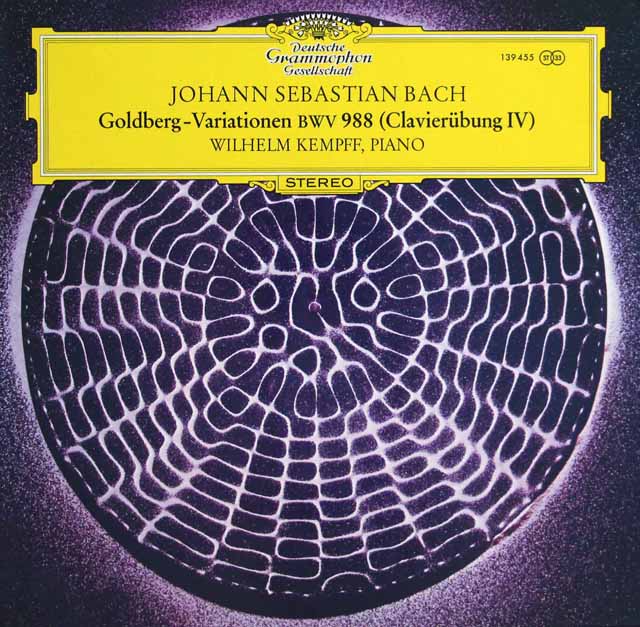 ケンプのバッハ/ゴルトベルク変奏曲　独DGG　3321　LP レコード