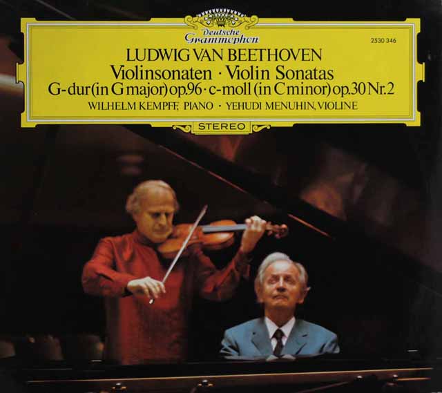 メニューイン、ケンプのベートーヴェン/ヴァイオリン・ソナタ第7、10番　独DGG　3691　LP レコード