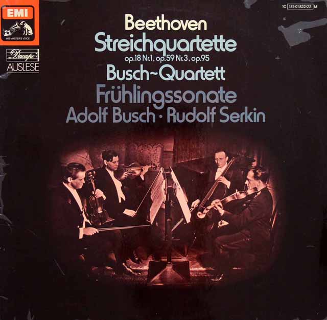 ブッシュ四重奏団のベートーヴェン/弦楽四重奏曲第1、9、11番ほか　独EMI　3691　LP レコード