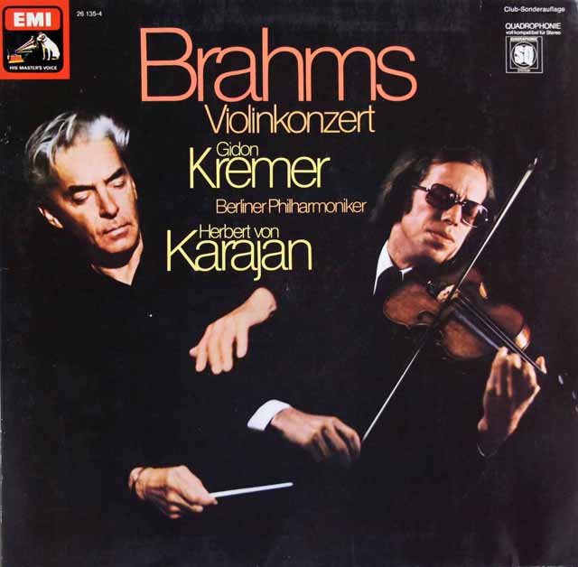 クレーメル、カラヤンのブラームス/ヴァイオリン協奏曲　独EMI　3691　LP レコード