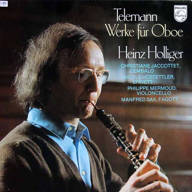 ホリガーのテレマン/オーボエ室内楽曲集　蘭PHILIPS　3691　LP レコード