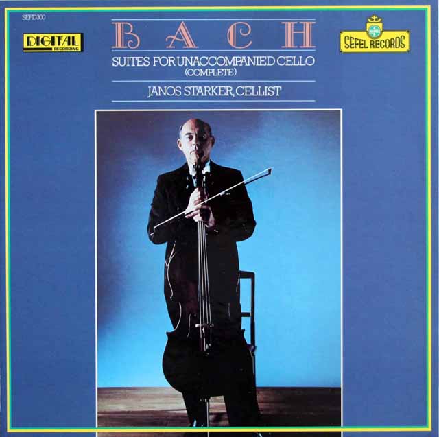 シュタルケルのバッハ/無伴奏チェロ組曲（全曲）　独SEFEL RECORDS　3321　LP レコード