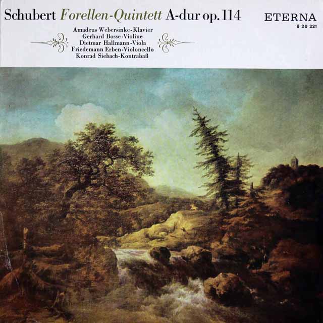 ボッセ、ウェーバージンケらのシューベルト/ピアノ五重奏曲「ます」　独ETERNA　3623　LP レコード
