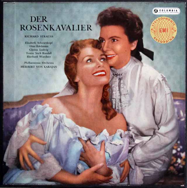 【オリジナル盤】　カラヤンのR.シュトラウス/「ばらの騎士」全曲　英Columbia　3322　LP レコード