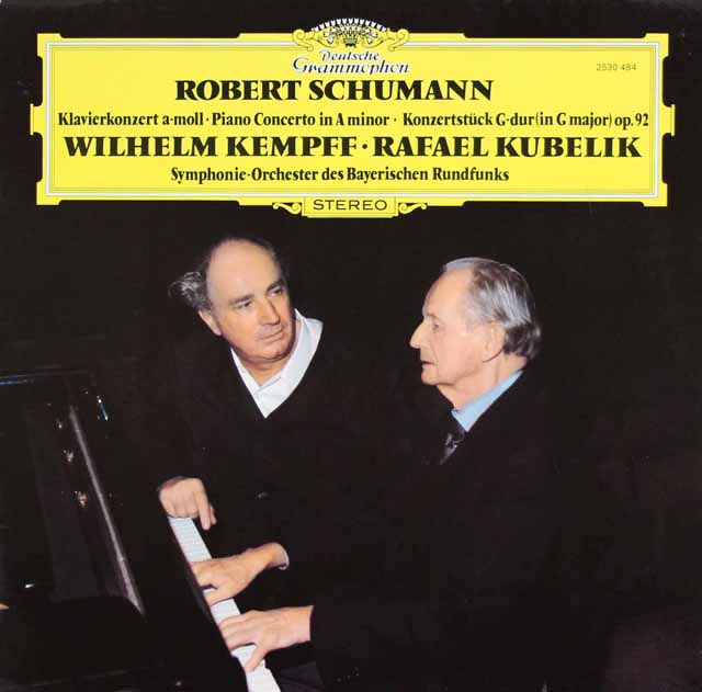 ケンプ、クーベリックのシューマン/ピアノ協奏曲ほか　独DGG　3625　LP レコード