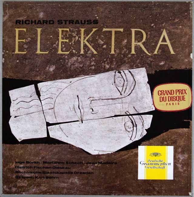 【独最初期盤】　ベームのR.シュトラウス/「エレクトラ」全曲　独DGG　3625　LP レコード
