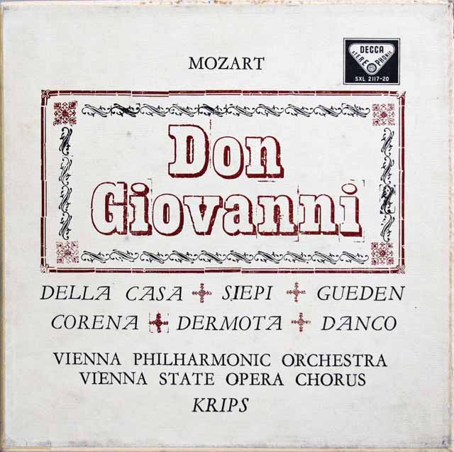 【オリジナル盤】　クリップスのモーツァルト/「ドン・ジョヴァンニ」全曲 　英DECCA　3324　LP レコード