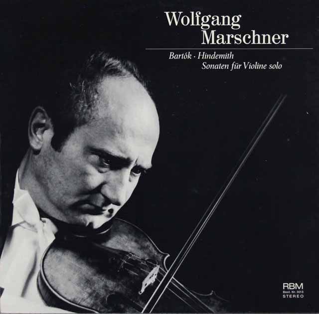 マルシュナーのバルトーク、ヒンデミット/無伴奏ヴァイオリン・ソナタ集　独RBM　3626　LP レコード