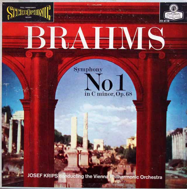 【SXLなし・ブルー・バックジャケット】　クリップスのブラームス/交響曲第1番　英LONDON　3324　LP レコード