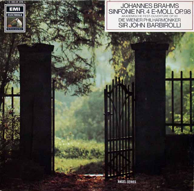 バルビローリのブラームス/交響曲第4番&大学祝典序曲　独EMI　3324　LP レコード