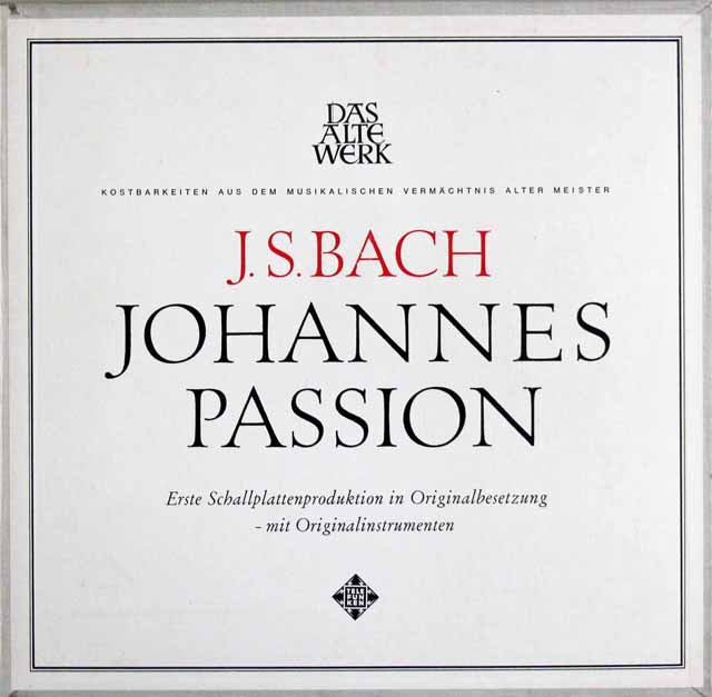 アーノンクールのバッハ/「ヨハネ受難曲」全曲　独TELEFUNKEN　3324　LP レコード