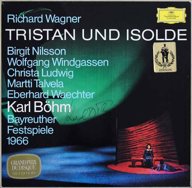 【直筆サイン入り】　ベームのワーグナー/楽劇「トリスタンとイゾルデ」全曲　独DGG　3324　LP レコード