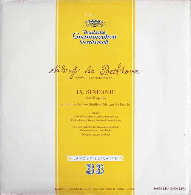 ヨッフムのベートーヴェン/交響曲第9番「合唱付き」　独DGG　3690　LP レコード
