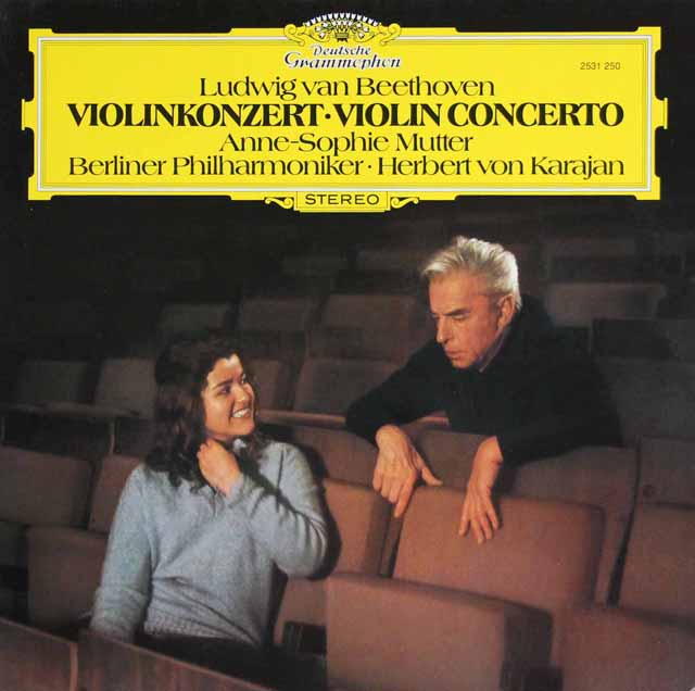 ムター、カラヤンのベートーヴェン/ヴァイオリン協奏曲　独DGG　3690　LP レコード
