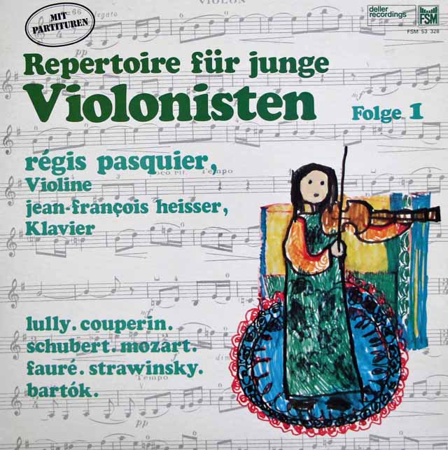 【内袋未開封】　パスキエ、エッセールの「若いバイオリン奏者のための曲集」（第1巻）　仏FSM　3690　LP レコード