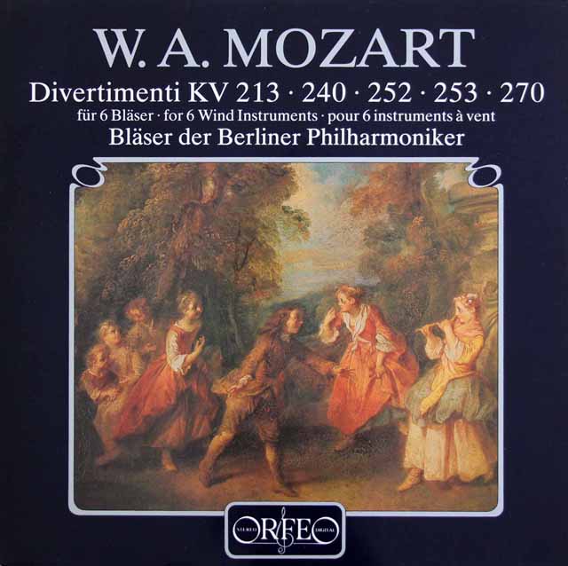 ベルリン・フィル管楽器奏者のモーツァルト/ディヴェルティメント集　独ORFEO　3325　LP レコード