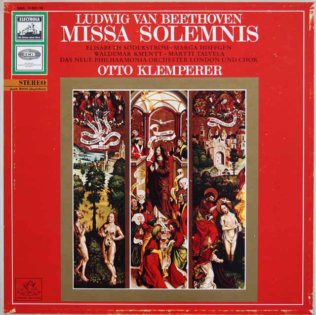 クレンペラーのベートーヴェン/荘厳ミサ曲 　独EMI　3690　LP レコード