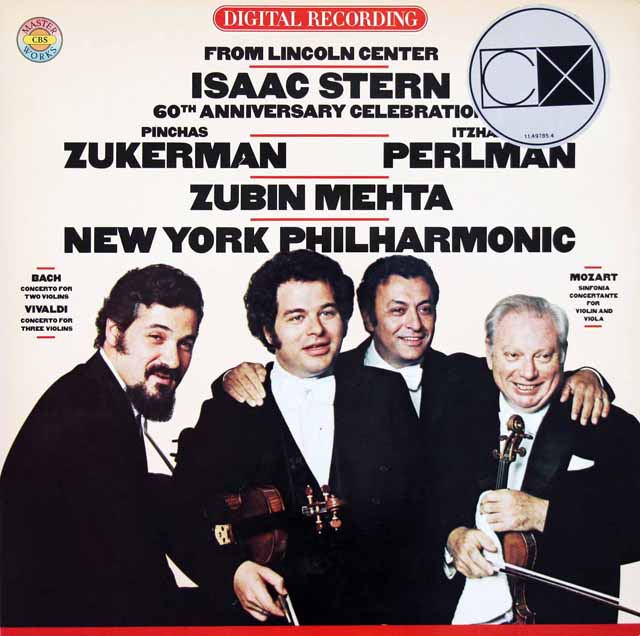 アイザック・スターン60歳記念演奏会　（スターン、ズッカーマン、パールマン、メータ）　蘭CBS　3326　LP レコード