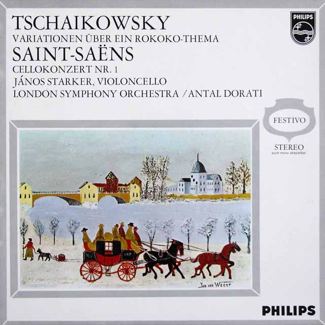 シュタルケル、ドラティのチャイコフスキー/ロココの主題による変奏曲ほか　蘭PHILIPS　3326　LP レコード