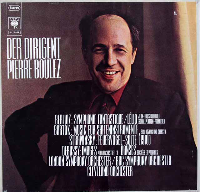 ブーレーズ名演集　（ベルリオーズ、バルトーク、ストラヴィンスキー、ドビュッシー）　独CBS　3689　LP レコード