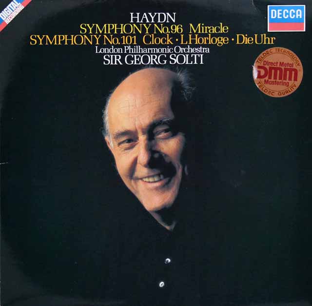 ショルティのハイドン/交響曲第96番「奇蹟」、第101番「時計」　独DECCA　3689　LP レコード