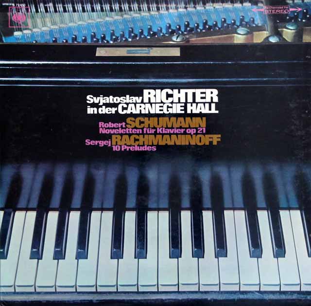 リヒテルのカーネギーホール・ライヴ(3)　シューマン/ノヴェレッテ、ラフマニノフ/前奏曲　独CBS　3689　LP レコード