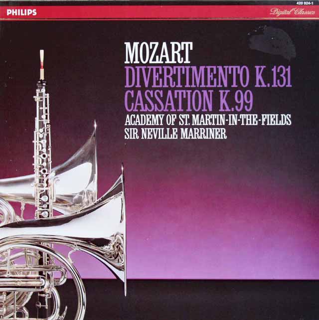 マリナーのモーツァルト/ディヴェルティメント第2番ほか　蘭PHILIPS　3689　LP レコード