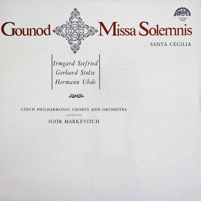 マルケヴィチのグノー/聖チェチーリア荘厳ミサ曲　チェコスロヴァキアSUPRAPHON　3689　LP レコード