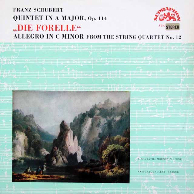 パネンカ＆スメタナ四重奏団のシューベルト/ピアノ五重奏曲「ます」ほか　チェコスロヴァキアSUPRAPHON　3327　LP レコード