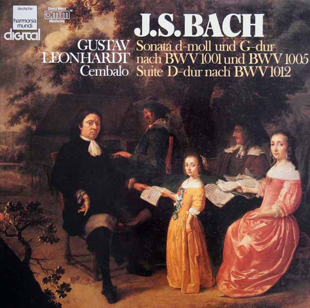 レオンハルトのバッハ/無伴奏ヴァイオリンソナタ第1&3番（チェンバロ版）ほか　独HM　3327　LP レコード