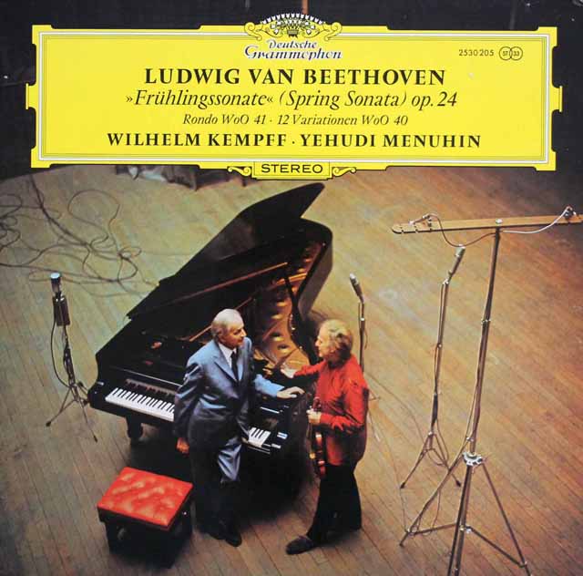 メニューイン、ケンプのベートーヴェン/ヴァイオリンソナタ「春」ほか　独DGG　3328　LP レコード