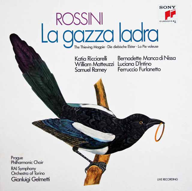 リッチャレッリ、ジェルメッティのロッシーニ/歌劇「泥棒かささぎ」全曲　独SONY　3328　LP レコード