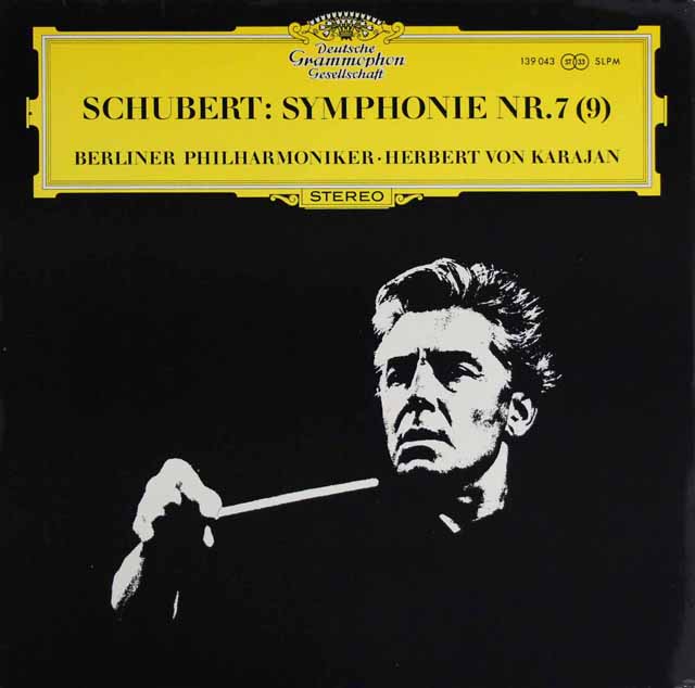 カラヤンのシューベルト/交響曲第7（9）番「ザ・グレイト」　独DGG　3688　LP レコード