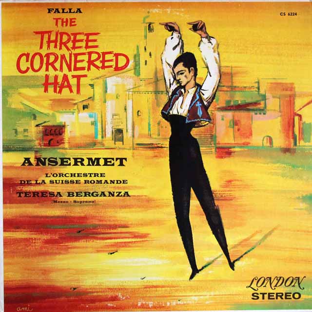 アンセルメ＆ベルガンサのファリャ/「三角帽子」ほか　英LONDON　3329　LP レコード