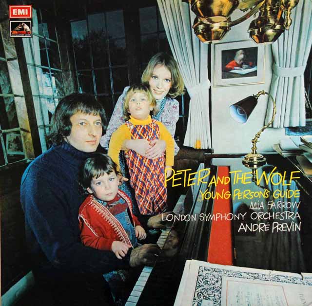 【オリジナル盤】　プレヴィン&ミア・ファローのプロコフィエフ/「ピーターと狼」ほか　英EMI　3329　LP レコード