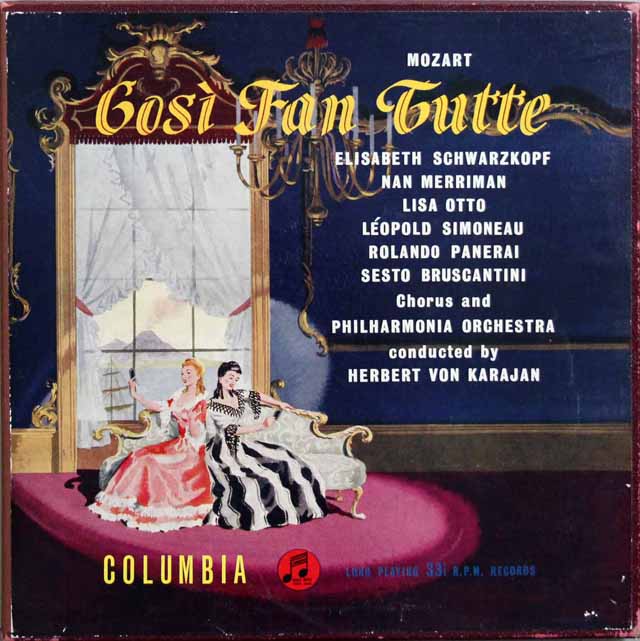【オリジナル盤】　カラヤン&シュヴァルツコップのモーツァルト/「コジ・ファン・トゥッテ」全曲　英Columbia　3329　LP レコード